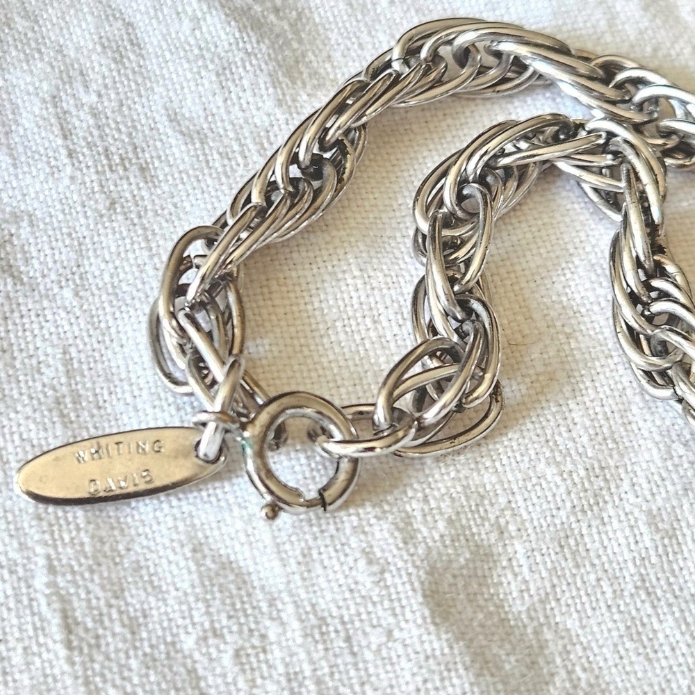 Vintage Whiting & Davis Silver Tone Multi Loop Rope Chain Necklace 30" 48g
